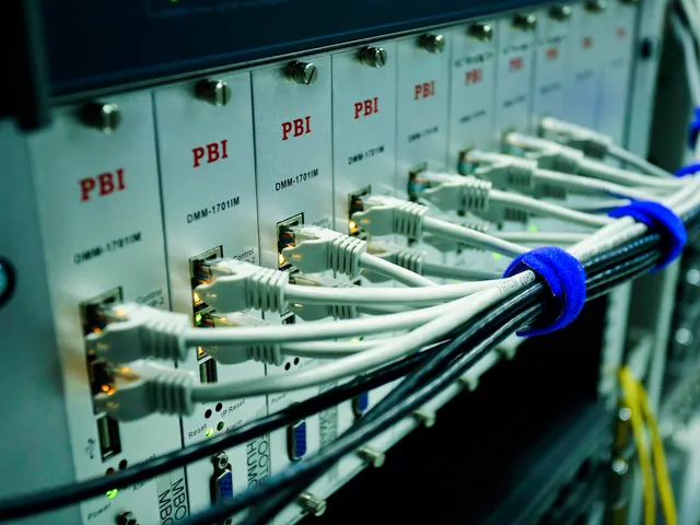 Cables de red conectados a un switch